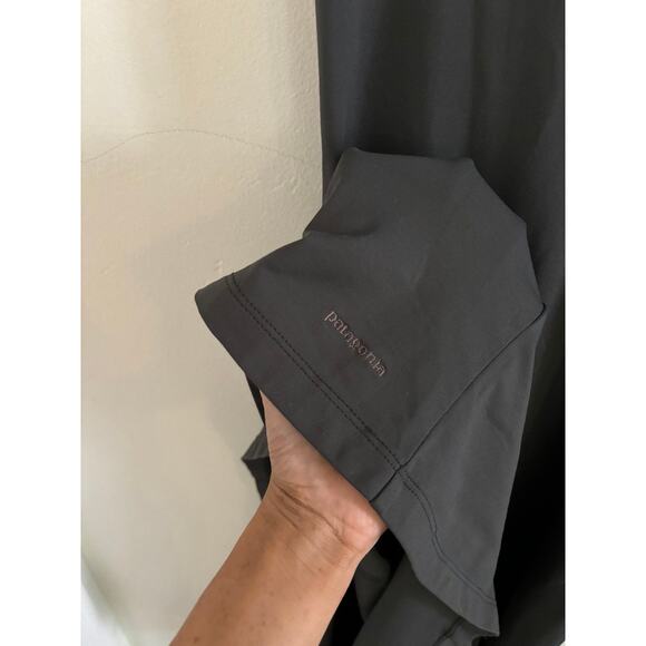 Patagonia Dress Women's Medium Bandha Midi Gray Stretchy V Neck Knot - Picture 6 of 8